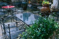 Rain on Restaurant Tables