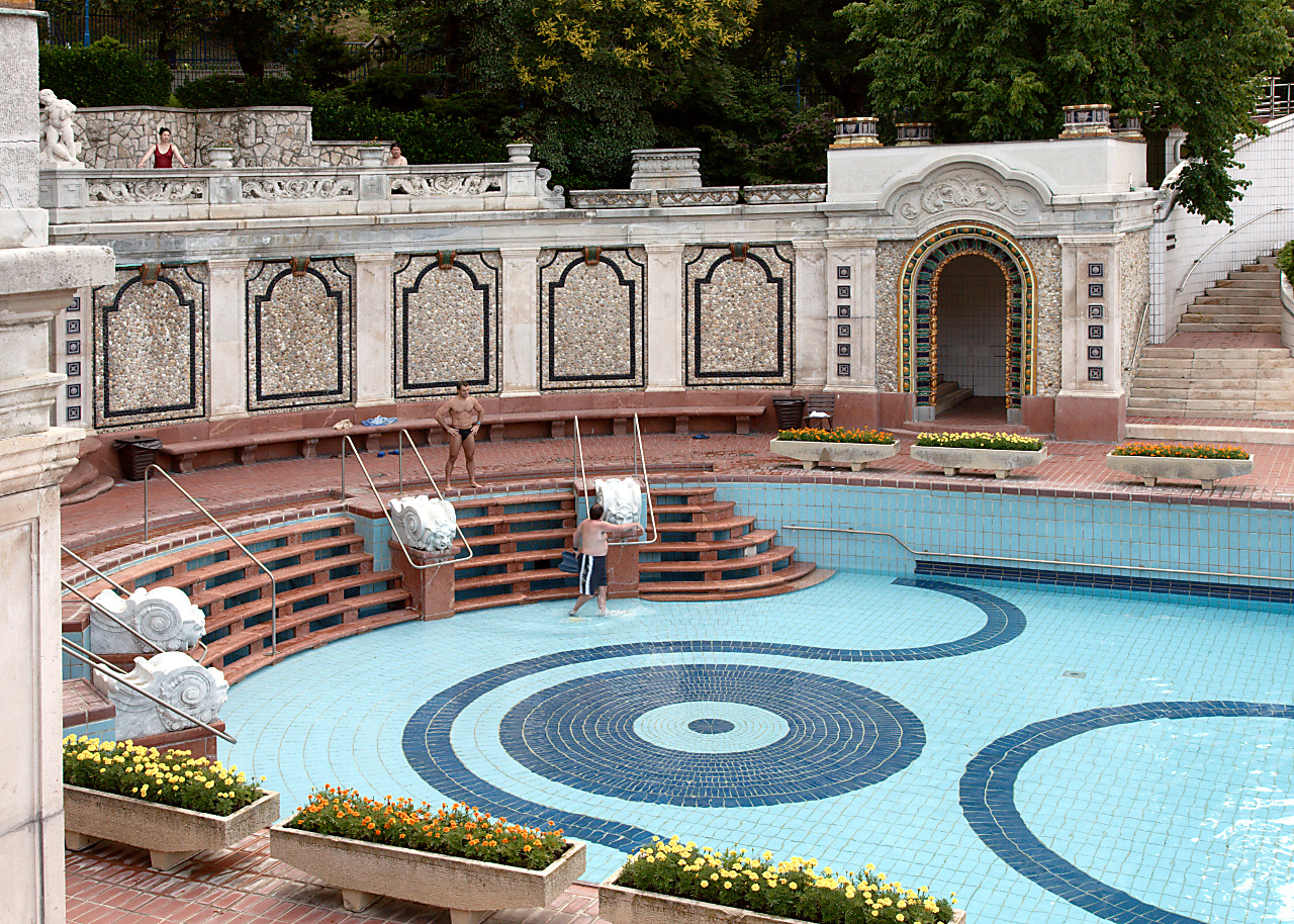 Click to enlarge: Pool of the Gellert Bath. Tagged with 