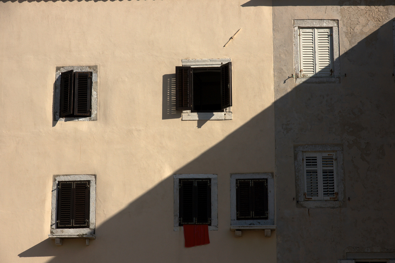 Facade Shadow. Tagged with Facacde, House, Krk, Subject, Subject Shadow