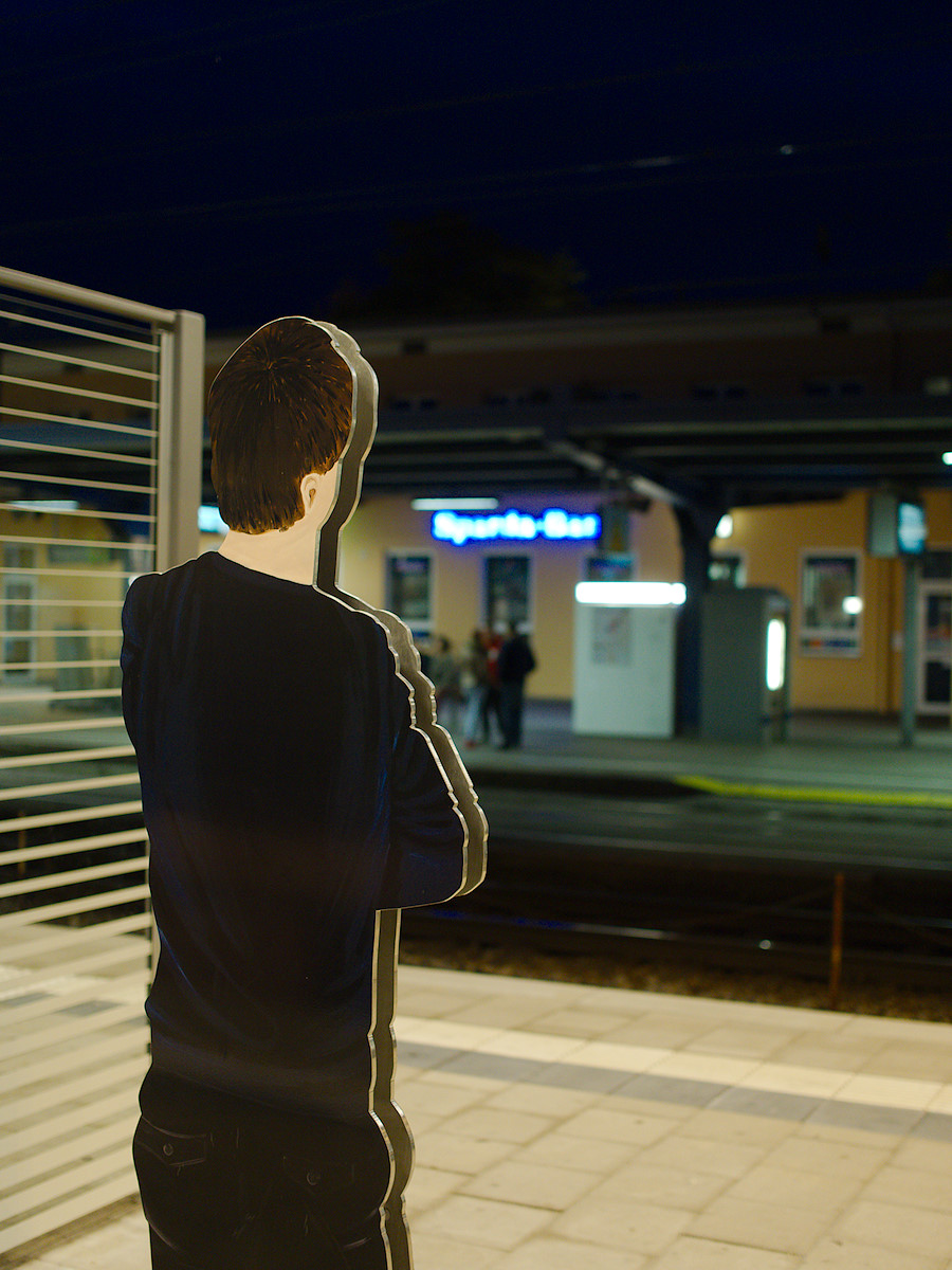 Art on the Platform. Tagged with Bavaria, Urban, night