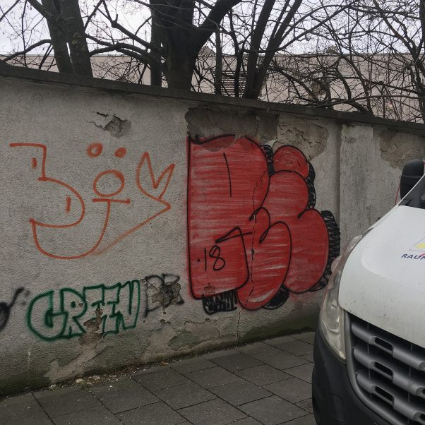 Some Green, Denisstraße, Munich, geotagged, Graffiti, Phone Camera, Urban