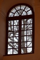 through a glass